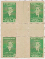 1949-127 CUBA. REPUBLICA. 1949. Ed.425CH. 1c RETIRO DE COMUNICACIONES. ISMAEL DE CESPEDES. CENTER OF SHEET. NO GUM. - Neufs
