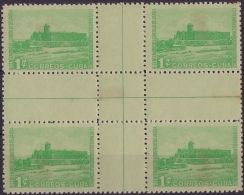 1949-132 CUBA. REPUBLICA. 1949. Ed.420CH. CASTILLO DE JAGUA. CASTLE. CENTER OF SHEET. ORIGINAL GUM. - Neufs