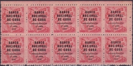 1950-153 CUBA. REPUBLICA. 1950. Ed.435. TOBACCO BANCO NACIONAL BLOCK 10 ORIGINAL MNH . - Ungebraucht