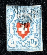 9971  Switzerland 1851 Zumstein #17 II  (o)  Michel #9 II - 1843-1852 Federale & Kantonnale Postzegels