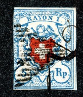 9972  Switzerland 1851 Zumstein #17 II  (o)  Michel #9 II - 1843-1852 Federale & Kantonnale Postzegels