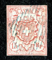 9977  Switzerland 1852 Zumstein #20  (o)  Michel #12 - 1843-1852 Federale & Kantonnale Postzegels