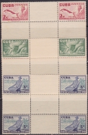 1952-251 CUBA. REPUBLICA. 1952. Ed.502-04. CENTENARIO DEL CAFE. COFFE CENTER OF SHEET GOMA ORIGINAL - Ungebraucht