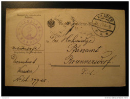 KAADEN KADAN 1906 To Brunnersdorf Religion Cancel Card Bohemia Moravia Czech Czechoslovakia - ...-1918 Vorphilatelie