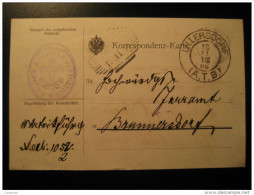 ULLERSDORF 1906 To Brunnersdorf Cancel Card Bohemia Moravia Czech Czechoslovakia - ...-1918 Prephilately