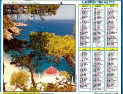 ALMANACH DES P.T.T 1986 (57)  -  Complet ** KARPATHOS (Grèce) - LAC DE THUN (Suisse) ** Calendrier * JEAN LAVIGNE * - Big : 1981-90