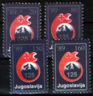 Yugoslavia 1989 Red Cross Croix Rouge Rotes Kreuz Tax Charity Surcharge, Set MNH - Strafport