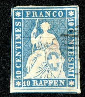 9985  Switzerland 1854 Zumstein #23Aa  (o)  Michel #14 Ia - Gebraucht