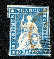 9998  Switzerland 1854 Zumstein #23A  (o)  Michel #14 I B - Used Stamps