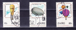 ZAIRE, COB 1245/6 Et 1252 OBL, (LA GROSSE VALEUR), MONTGOLFIERES. (4Z2B) - Used Stamps