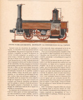 1897 - Gravure Sur Bois - Coupe D'une Locomotive Montrant La Distribution De La Vapeur - FRANCO DE PORT - Railway