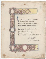 Poésie Illustrée/Ecriture Et Dessin à La Plume/Naissance/Saumur /1894    GRAV86 - Estampes & Gravures