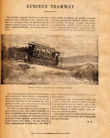 1890 - Gravure Sur Bois - Tramway D'Ontario - FRANCO DE PORT - Spoorweg