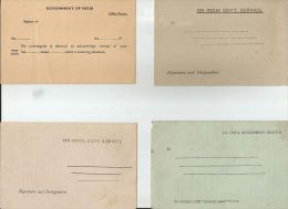 4 Different Acknowledgement Receipt Postcard Different Languages, Hindi , English, Kannad, Etc,As Per Scan - Unclassified