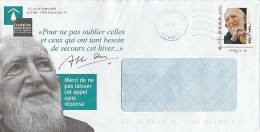 LETTRE FONDATION ABBE PIERRE AVEC TIMBRE AUTOADHESIF CONCORDANT.- 2010 - Contra El Hambre