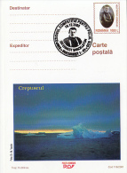 39539- SIR ERNEST SHACKLETON, POLAR EXPLORER, TWILIGHT, POSTCARD STATIONERY, 2001, ROMANIA - Polar Explorers & Famous People