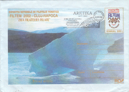 39542- ARKTIKA ICEBREAKER- FIRST SURFACE SHIP AT NORTH POLE, COVER STATIONERY, 2002, ROMANIA - Navi Polari E Rompighiaccio