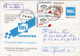 Delcampe - 39547- IT COMPANY ADVERTISING, COMPUTERS, REGISTERED COVER STATIONERY, 1999, ROMANIA - Informatique