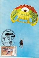 39624- PARACHUTTING, MAXIMUM CARD, 1987, ROMANIA - Parachutisme