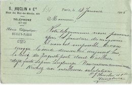 1905 - CARTE ENTIER TYPE SEMEUSE Avec REPIQUAGE De "HUCLIN" à PARIS Pour ST DIDIER (VAUCLUSE) - Cartoline Postali Ristampe (ante 1955)