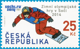 Czech Rep. / Stamps (2014) 0797: Winter Olympic Games In Sochi 2014 (snowboarder); Painter: Pavel Hrach - Nuevos