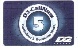 GERMANY  - D2 Privat - Call Now - 5 DM Card - 11/99 - GSM, Voorafbetaald & Herlaadbare Kaarten