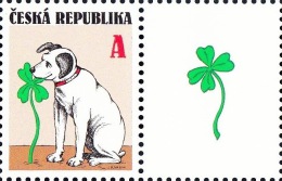 Czech Rep. / Stamps (2014) 0796 K3P: Good Luck (Sitting Dog Nibbling Cloverleaf); Painter: Jiri Sliva - Unused Stamps