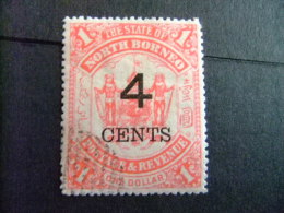 BORNEO DEL NORTE NORTH BORNEO BORNÉO DU NORD 1895 ARMOIRIES Yvert Nº 67 - Noord Borneo (...-1963)