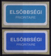 2010´s Hungary - Express - Priority  --- Self Adhesive Label PAIR - Machine Labels [ATM]