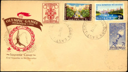OLYMPIC GAMES-MELBOURNE-1956-AUSTRALIA-3x Diff FDCs-SCARCE-BX1-205 - Sommer 1956: Melbourne