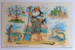 WHAT SOME FOLKS THINK CAPE COD IS LIKE, Artist Signed L.R. Robbins, 1945, Comic Linen Postcard - Cape Cod