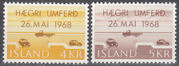 Iceland   Scott No. 397-98     Unused Hinged    Year  1968 - Nuovi