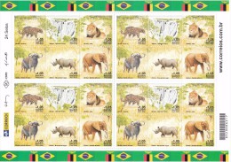 Brasil Nº 3127 Al 3132 En Pliego De 4 Series Doblados Por La Mitad - Nuovi