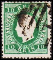 1879. Luis I. 10 REIS Perforated 12½. Bluegreen.  (Michel: 47aB) - JF193335 - Used Stamps