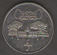 FRANCIA GETTONE CASINO TOKEN GRAND CERCLE AIX LES BAINS 5 FRANCS - Casino