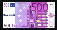 500 Euros POLYMER Note "BOURRELIER" Billet Scolaire, Type B = Size 144 X 73, RRRRR, Little Used! Extrem Scarce!!! - Andere & Zonder Classificatie