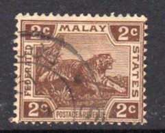 Malaya FMS GV 1922-34 2c Brown Leaping Tiger, Used (SG 54) - Federated Malay States