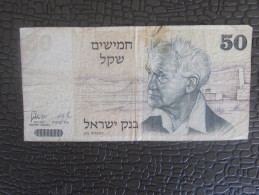 1978 BILLET DE BANQUE BANK ISRAEL 50 SHEQUELS ILLUSTRATIONS DAVID BEN GOURION-- JERUSALEM - Israele