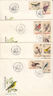 39763- HOOPOE, ORIOLE, CROSSBILL, WOODPECKER, SWALLOW, BIRDS, COVER FDC, 4X, 1993, ROMANIA - Specht- & Bartvögel