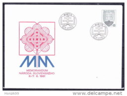 1996 : Mémorandum De La Nature Slovaque COB 8 SBR Michel U 8 II (Type II D'enveloppe) - Covers