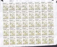 Greenland 1990 Mi. 200    7.50 Kr. Bird Vogel Oiseau Falkenraubmöwe 40-Block On Big Cutout Piece !!!! - Blocks & Sheetlets