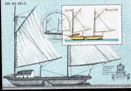 BRAZIL I - 1980 S/SHEET "STAMP DAY-HOMAGE TO THE POSTAL MUSEUM"CURITIBA 1/7-8-1980 W1 STAMP OF CR24,00 - Blocchi & Foglietti