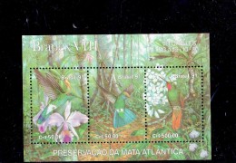 BRAZIL I - 1991 S/SHEET "BRAPEX VIII-PRESERVATION OF ATLANTIC RAIN FOREST-FLORA FAUNA "13/19-10-1991 W3 STS OF CR50,00-5 - Blokken & Velletjes