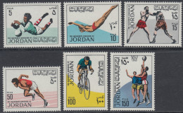 Jordan 1970 Sport: Football, Water Diving, Boxing, Athletics, Cycling, Basketball. Mi 780-785 MNH - Jordanië