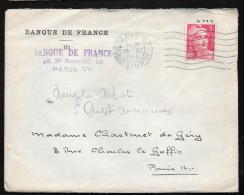 Yvert N°713 Sur Lettre Oblitéré Paris 80 - Rue Dupin En Decembre 1946 Ah10108 - 1945-54 Marianna Di Gandon