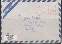 ARGENTINA Postal History EMA Bedarfsbrief Air Mail AR 003 Meter Mark Franking Machine - Brieven En Documenten