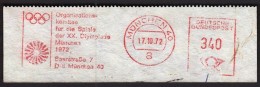 Germany Munich 17.10.1972. Olympic Games Munich 1972 / Organising Committee / Machine Stamp - Verano 1972: Munich