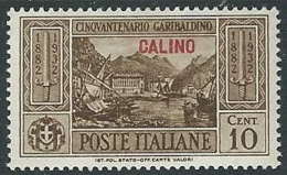 1932 EGEO CALINO GARIBALDI 10 CENT MH * - K119 - Egée (Calino)