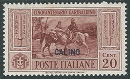 1932 EGEO CALINO GARIBALDI 20 CENT MH * - K119 - Egée (Calino)