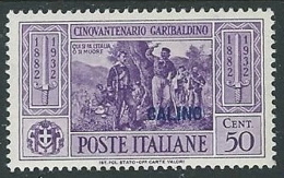 1932 EGEO CALINO GARIBALDI 50 CENT MH * - K119 - Egée (Calino)